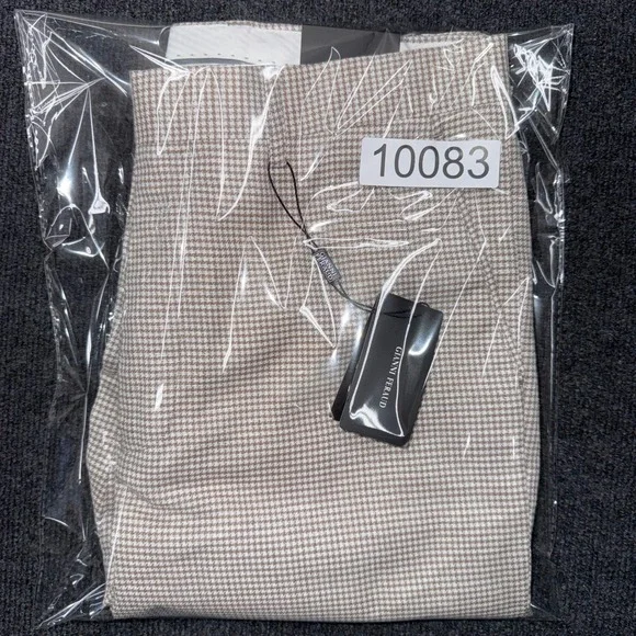 Men's Beige Checked Dress Pants - Picture 12 of 12